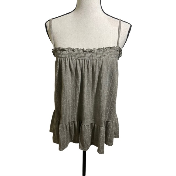 Anthropologie Amadi top spaghetti straps grey silver speckled. Size Smal… - Picture 1 of 10